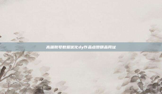 高端账号数据优化dy作品点赞精品网址
