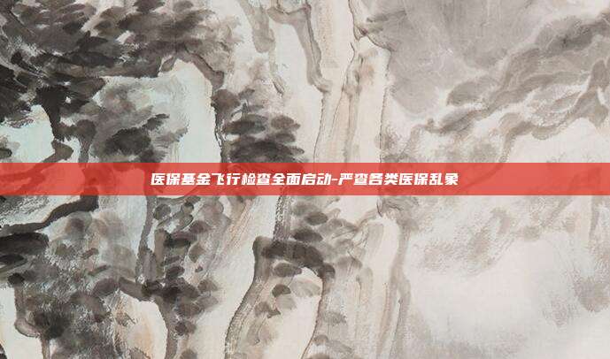 医保基金飞行检查全面启动-严查各类医保乱象