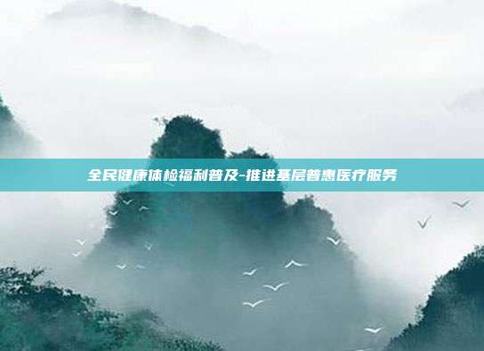 全民健康体检福利普及-推进基层普惠医疗服务