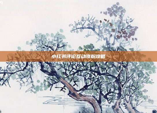 小红书评论互动涨粉攻略