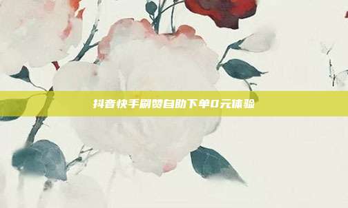 抖音快手刷赞自助下单0元体验