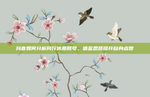 抖音如何分析同行优质账号，借鉴思路提升自身点赞