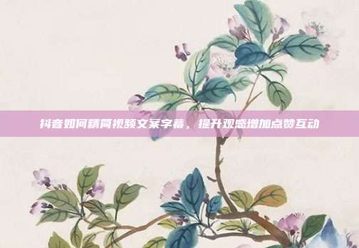 抖音如何精简视频文案字幕，提升观感增加点赞互动