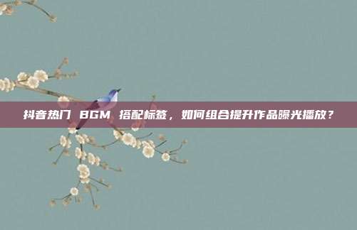 抖音热门 BGM 搭配标签，如何组合提升作品曝光播放？