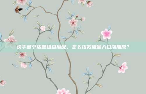 快手多个话题组合搭配，怎么拓宽流量入口涨播放？