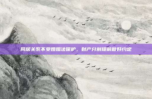 同居关系不受婚姻法保护，财产分割提前做好约定