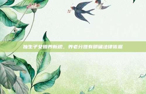 独生子女赡养新规，养老分摊有明确法律依据
