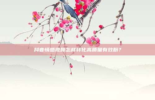 抖音情感视频怎样转化高质量有效粉？