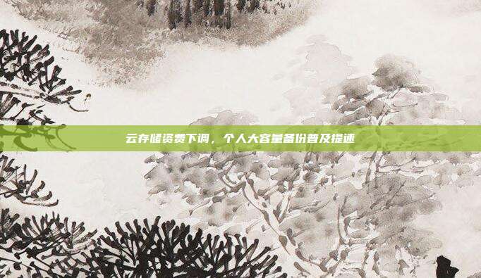 云存储资费下调，个人大容量备份普及提速