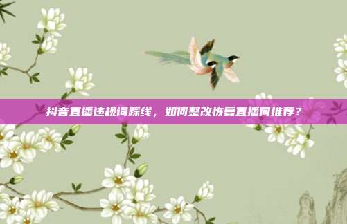 抖音直播违规词踩线,如何整改恢复直播间推荐?