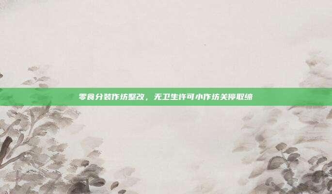 零食分装作坊整改，无卫生许可小作坊关停取缔