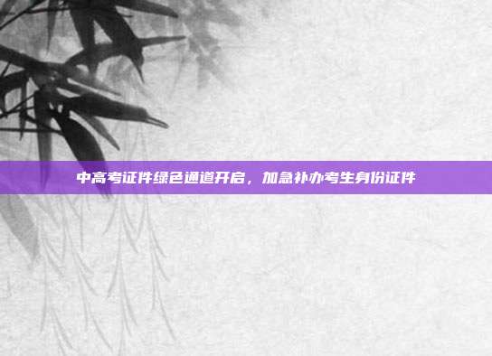 中高考证件绿色通道开启,加急补办考生身份证件