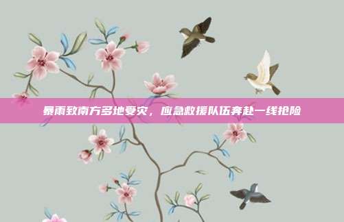 暴雨致南方多地受灾,应急救援队伍奔赴一线抢险