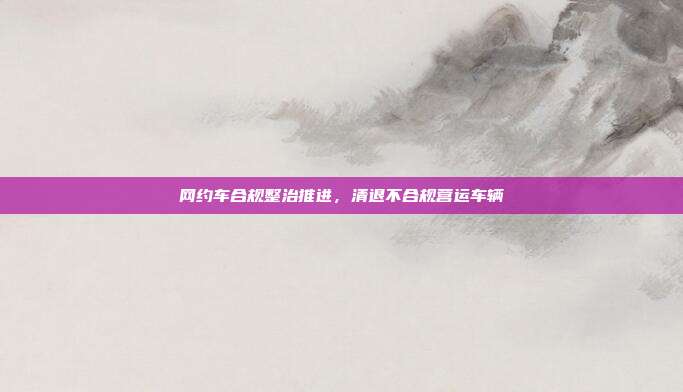 网约车合规整治推进，清退不合规营运车辆