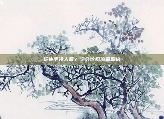 玩快手没人看?学会这招流量翻倍