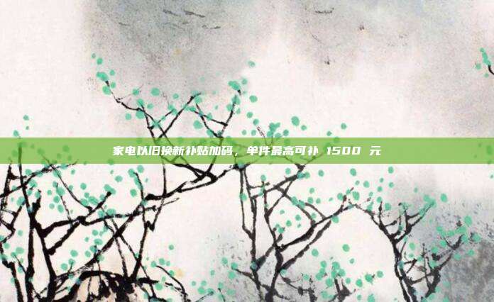 家电以旧换新补贴加码，单件最高可补 1500 元