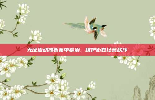 无证流动摊贩集中整治，维护街巷经营秩序