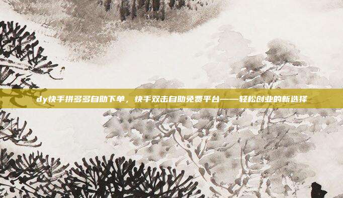 dy快手拼多多自助下单,快手双击自助免费平台——轻松创业的新选择