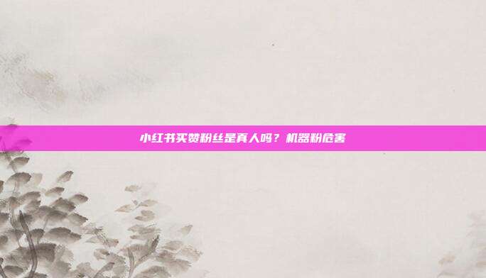 小红书买赞粉丝是真人吗?机器粉危害