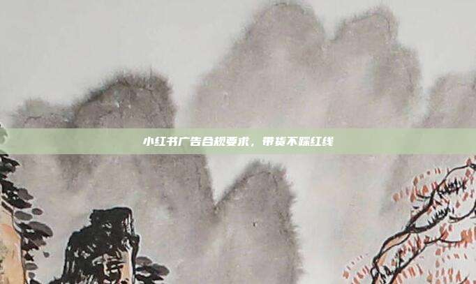 小红书广告合规要求，带货不踩红线