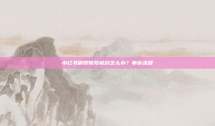 小红书刷赞账号被封怎么办?申诉流程