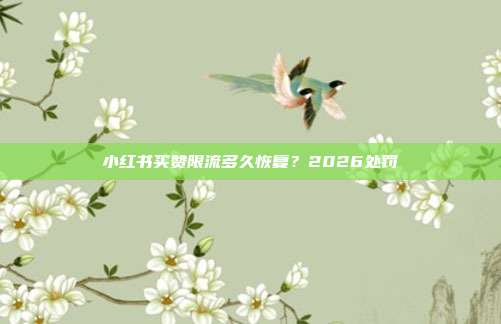 小红书买赞限流多久恢复?2026处罚