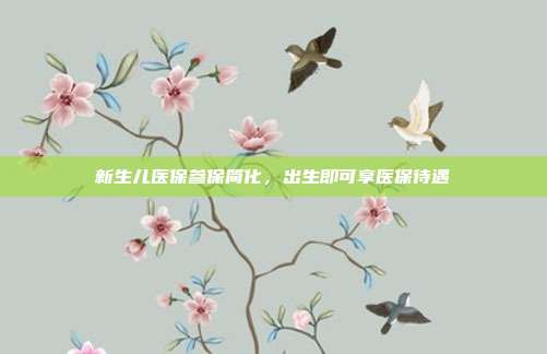新生儿医保参保简化,出生即可享医保待遇