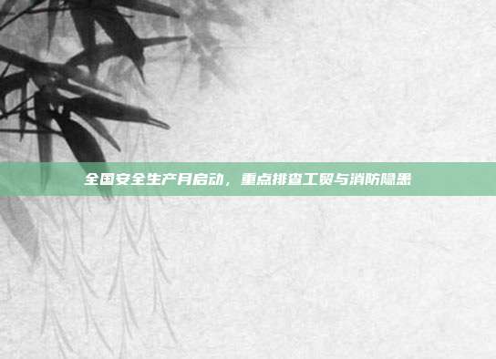 全国安全生产月启动,重点排查工贸与消防隐患