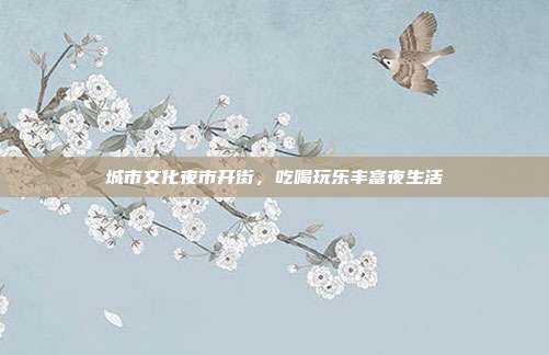 城市文化夜市开街，吃喝玩乐丰富夜生活
