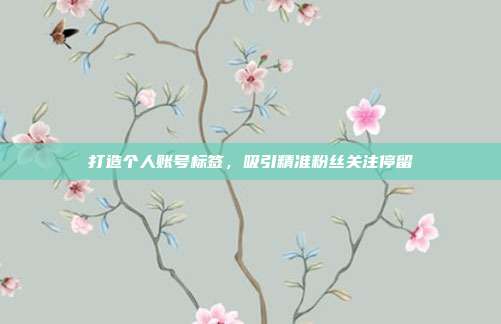 打造个人账号标签,吸引精准粉丝关注停留