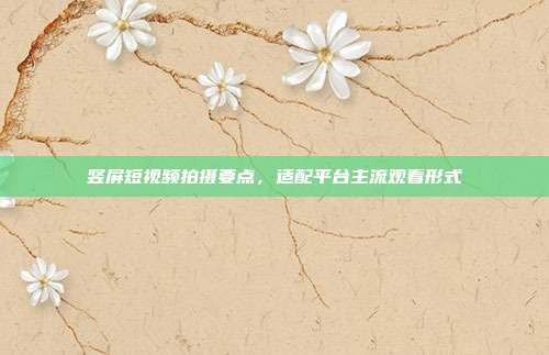 竖屏短视频拍摄要点，适配平台主流观看形式