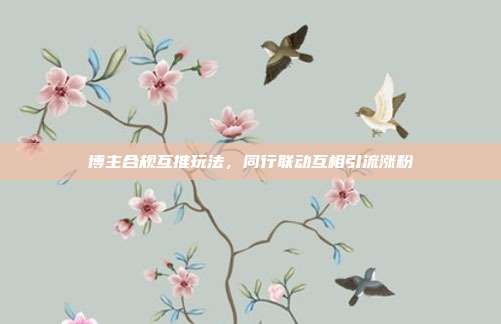 博主合规互推玩法,同行联动互相引流涨粉