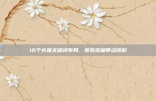 10个长尾关键词布局，搜索流量带动涨粉
