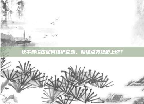 快手评论区如何维护互动,助推点赞稳步上涨?
