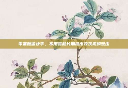 零基础做快手,不用露脸长期稳定收获视频双击