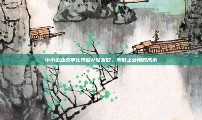 中小企业数字化转型补贴发放，降低上云用数成本