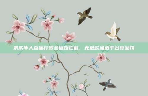未成年人直播打赏全链路拦截,无退款通道平台受处罚