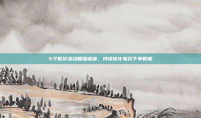 5个低价活动复盘维度,持续优化每日下单数据