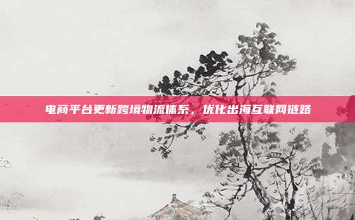 电商平台更新跨境物流体系,优化出海互联网链路