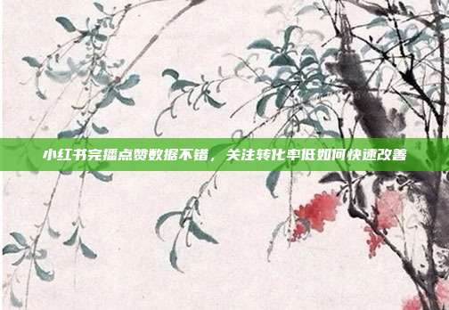 小红书完播点赞数据不错,关注转化率低如何快速改善