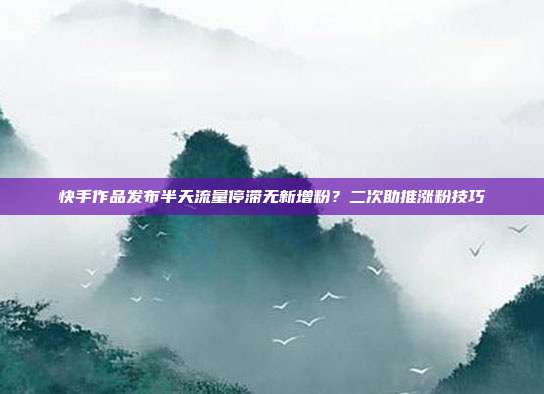 快手作品发布半天流量停滞无新增粉?二次助推涨粉技巧
