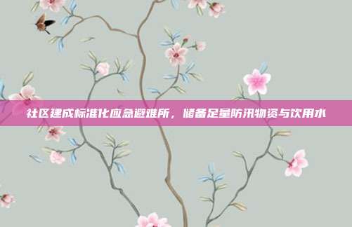 社区建成标准化应急避难所,储备足量防汛物资与饮用水