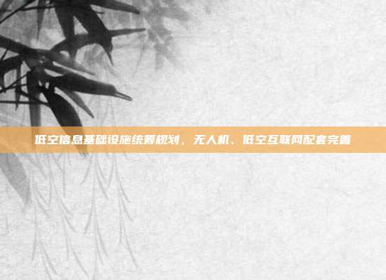 低空信息基础设施统筹规划，无人机、低空互联网配套完善