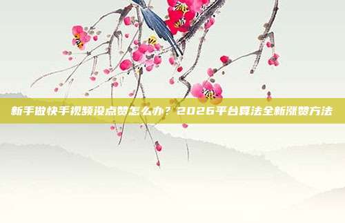 新手做快手视频没点赞怎么办？2026平台算法全新涨赞方法