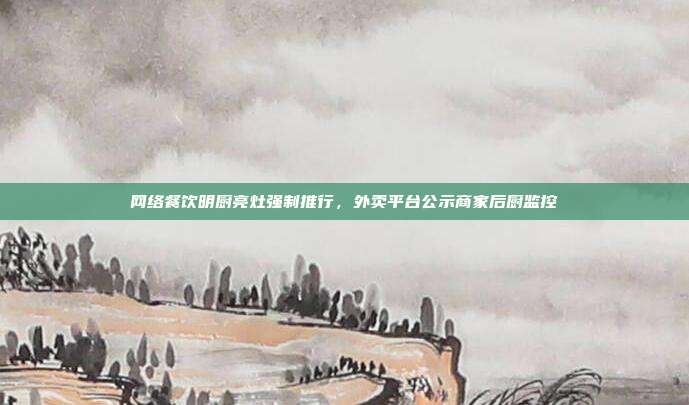 网络餐饮明厨亮灶强制推行,外卖平台公示商家后厨监控