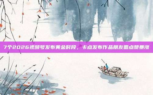 7个2026视频号发布黄金时段,卡点发布作品朋友圈点赞暴涨