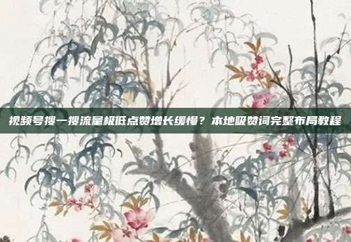 视频号搜一搜流量极低点赞增长缓慢？本地吸赞词完整布局教程