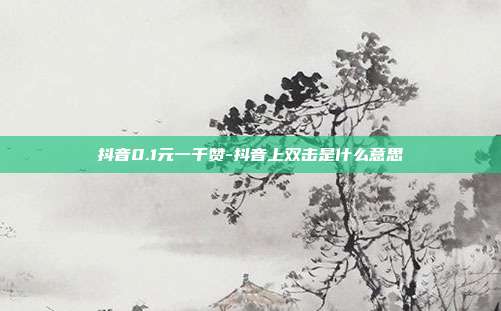 抖音0.1元一千赞-抖音上双击是什么意思