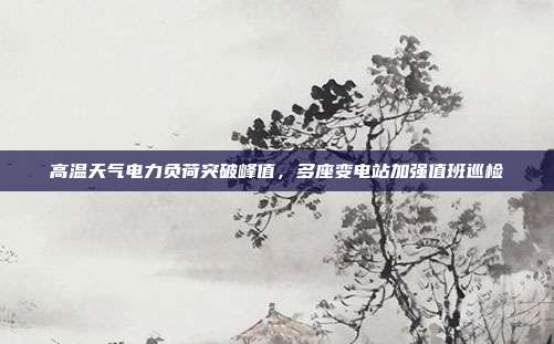 高温天气电力负荷突破峰值，多座变电站加强值班巡检