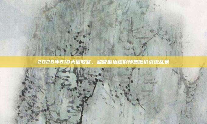 2026年618大促收官,监管整治虚假预售低价引流乱象
